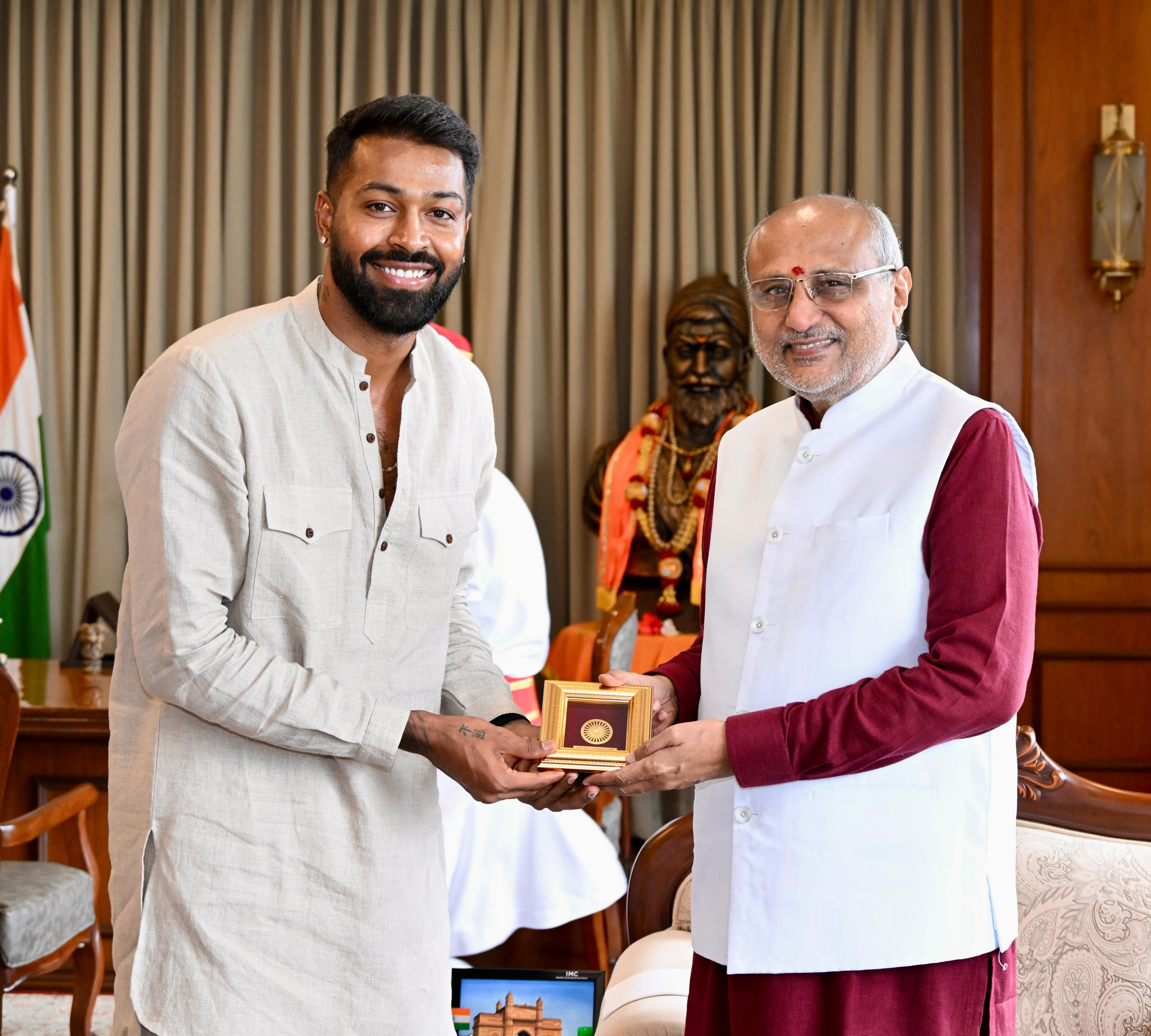 Hardik Pandya meets CP Radhakrishnan